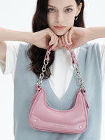 Load image into Gallery viewer, Smting | Small Baguette Bag with Chain and Leather Strap
