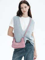 Load image into Gallery viewer, Smting | Small Baguette Bag with Chain and Leather Strap