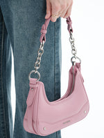 Load image into Gallery viewer, Smting | Small Baguette Bag with Chain and Leather Strap