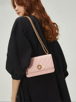 Load image into Gallery viewer, Smting | Four-Leaf Clover Clasp Quilted Golden Chain Bag