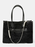 Load image into Gallery viewer, Smting | top handle pearl chain tote bag
