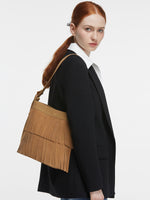 Load image into Gallery viewer, Smting | suede bucket bag with tassel
