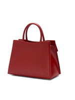 Load image into Gallery viewer, Smting | Medium Cherry Red Leather Handbag with a Faux Flap