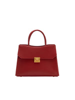 Load image into Gallery viewer, Smting | Medium Cherry Red Leather Handbag with a Faux Flap