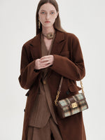 Load image into Gallery viewer, Smting | zippered checked flap bag