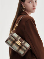 Load image into Gallery viewer, Smting | zippered checked flap bag