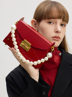 Load image into Gallery viewer, Smting | Pearl Chain Box Bag with Time Lock
