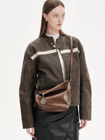 Load image into Gallery viewer, Smting | half moon crossbody bag with zipper