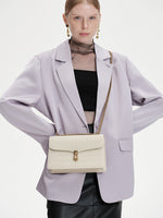 Load image into Gallery viewer, Smting | Chain Flap Crocodile Bag with Hanging Flower Lock