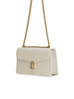 Load image into Gallery viewer, Smting | Chain Flap Crocodile Bag with Hanging Flower Lock