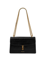 Load image into Gallery viewer, Smting | Chain Flap Crocodile Bag with Hanging Flower Lock
