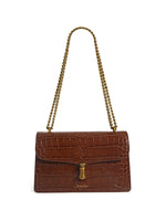 Load image into Gallery viewer, Smting | Chain Flap Crocodile Bag with Hanging Flower Lock