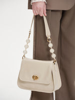 Load image into Gallery viewer, Smting | Leather Pearl Chain Ava Flap Bag