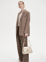 Load image into Gallery viewer, Smting | Leather Pearl Chain Ava Flap Bag