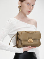 Load image into Gallery viewer, Smting | Leather Chain Flap Bag with Gate Lock