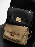 Load image into Gallery viewer, Smting | Leather Chain Flap Bag with Gate Lock