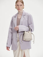 Load image into Gallery viewer, Smting | Small Leather Crossbody Bucket Bag with Leather Woven Chain Handle