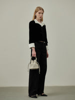 Load image into Gallery viewer, Smting | Small Leather Crossbody Bucket Bag with Leather Woven Chain Handle