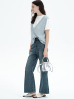 Load image into Gallery viewer, Smting | Small Leather Crossbody Bucket Bag with Leather Woven Chain Handle