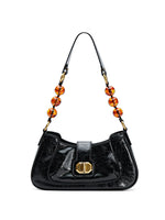 Load image into Gallery viewer, Smting | Leather Baguette Bag with Ruyi Octagonal Lock