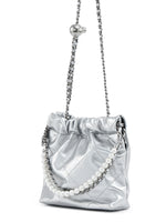 Load image into Gallery viewer, Smting | Leather Bucket Bag Pearl chain