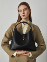 Load image into Gallery viewer, Smting | Large Leather Hobo Bag with our Hulu Lock