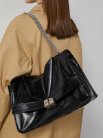 Load image into Gallery viewer, Smting | Medium Slouchy Leather Handbag With Chocolate Lock