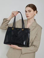 Load image into Gallery viewer, Smting | Medium Leather Shopper Tote in Glossy Leather