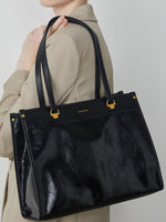 Load image into Gallery viewer, Smting | Medium Leather Shopper Tote in Glossy Leather
