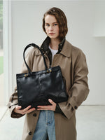 Load image into Gallery viewer, Tote Zippered Leather Bag Smting