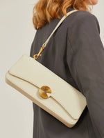 Load image into Gallery viewer, Smting | Small Baguette Bag with Vinyl Record Inspired Snap