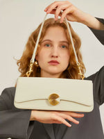 Load image into Gallery viewer, Smting | Small Baguette Bag with Vinyl Record Inspired Snap