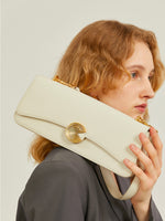 Load image into Gallery viewer, Smting | Small Baguette Bag with Vinyl Record Inspired Snap