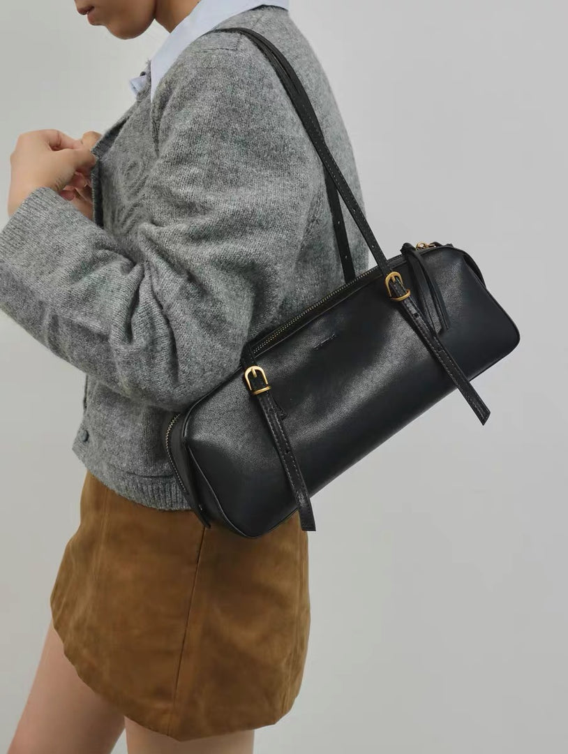 Smting | Large Leather Baguette Bag