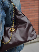 Load image into Gallery viewer, Smting | Medium Leather Hobo Bag with Chain Strap
