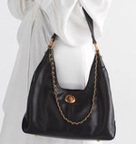 Load image into Gallery viewer, Smting | Medium Leather Hobo Bag with Chain Strap
