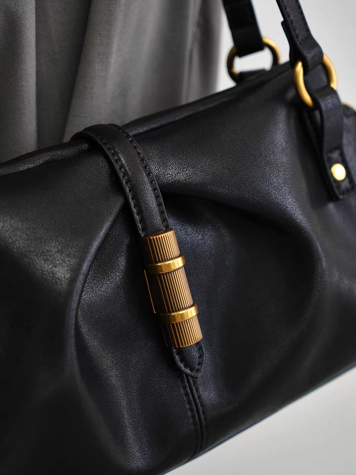 Smting | Medium Gathered Leather Shoulder Bag