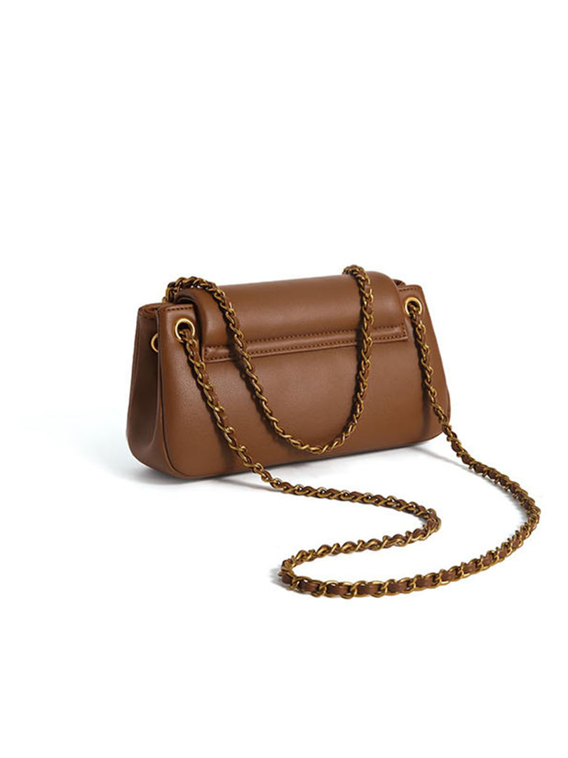 Smting | chain mini flap bag with Chocolate Lock