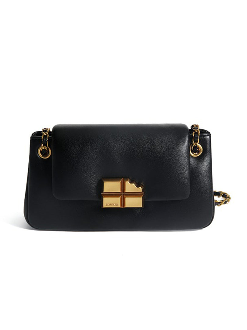 Smting | chain mini flap bag with Chocolate Lock