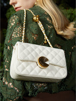 Load image into Gallery viewer, Smting | quilted golden chain bag
