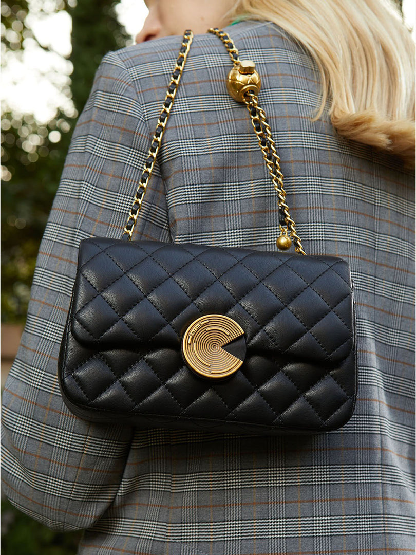 Smting | quilted golden chain bag