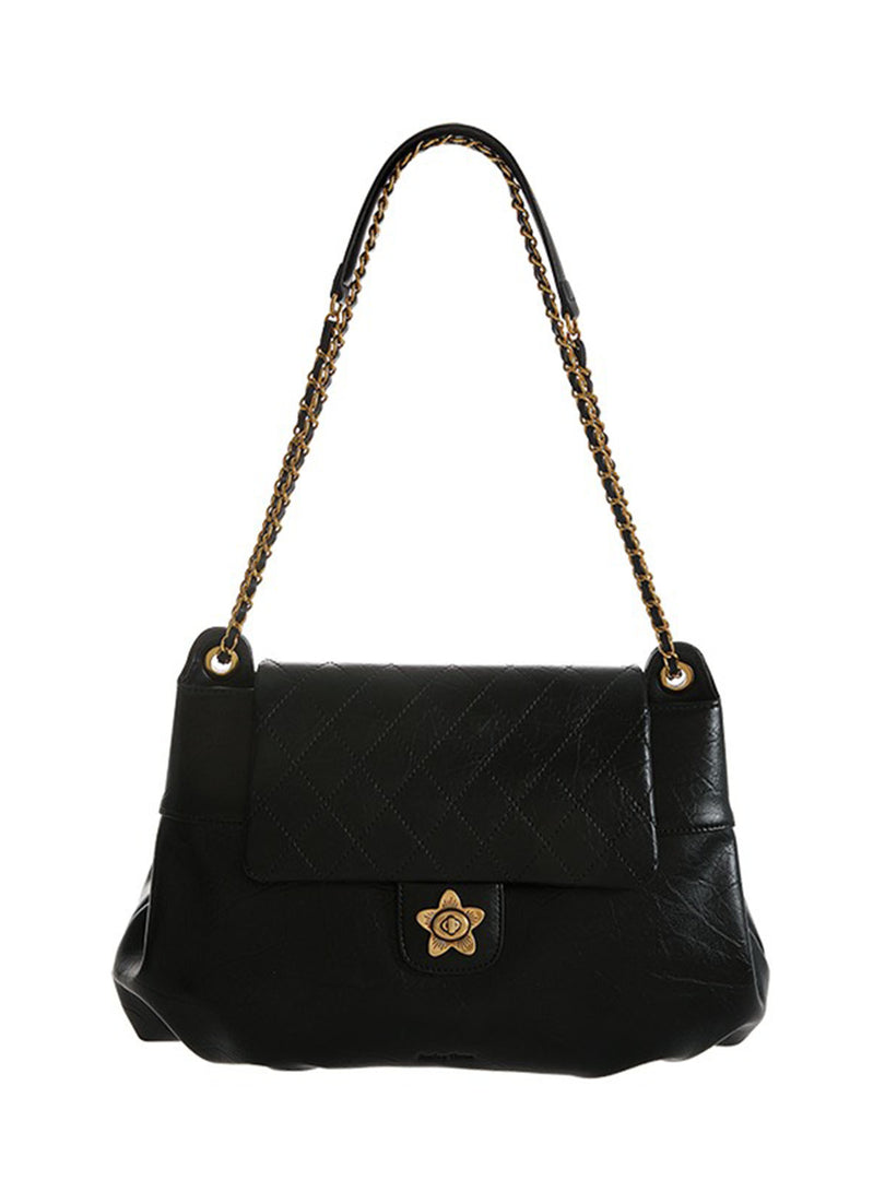 Smting | quilted chain ruched bag