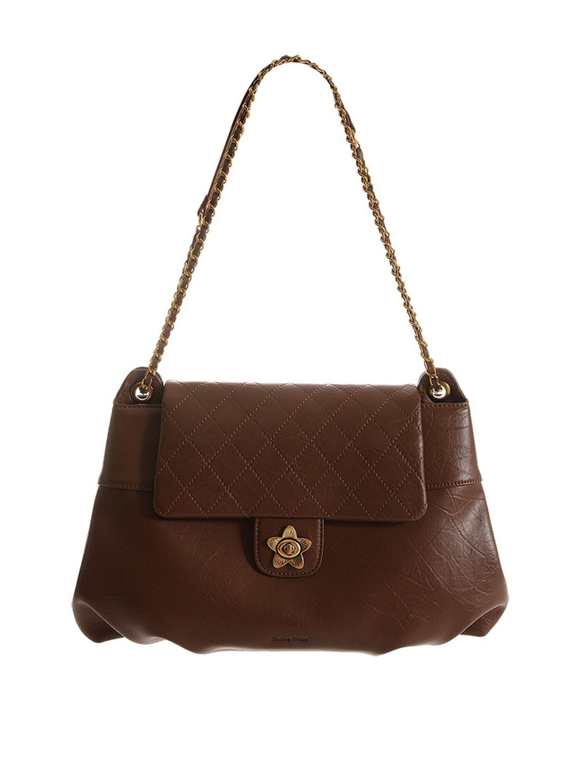 Smting | quilted chain ruched bag