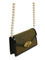 Load image into Gallery viewer, Smting | pearl chain mini flap bag with Folding Fan Lock
