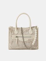 Load image into Gallery viewer, Smting | top handle pearl chain tote bag
