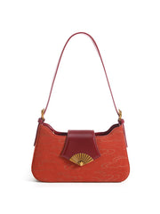 Smting | canvas baguette bag with Fan Lock