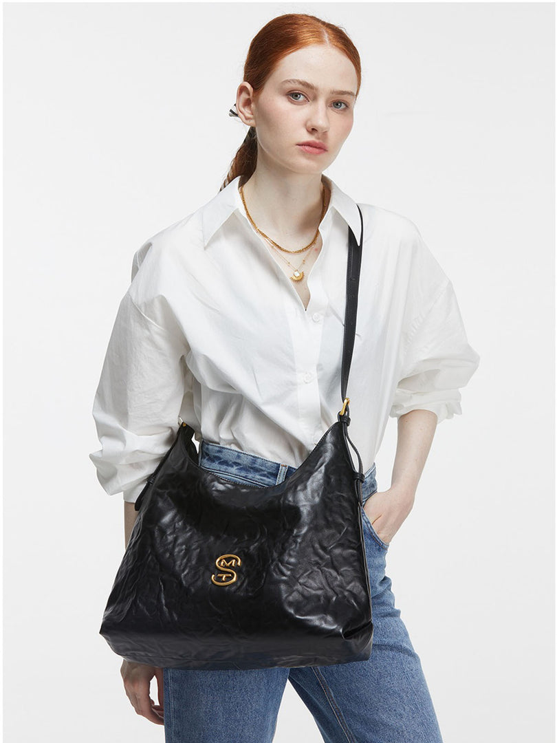 Smting | Leather Medium Hobo Bag