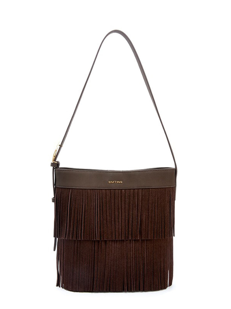 Smting | suede bucket bag with tassel