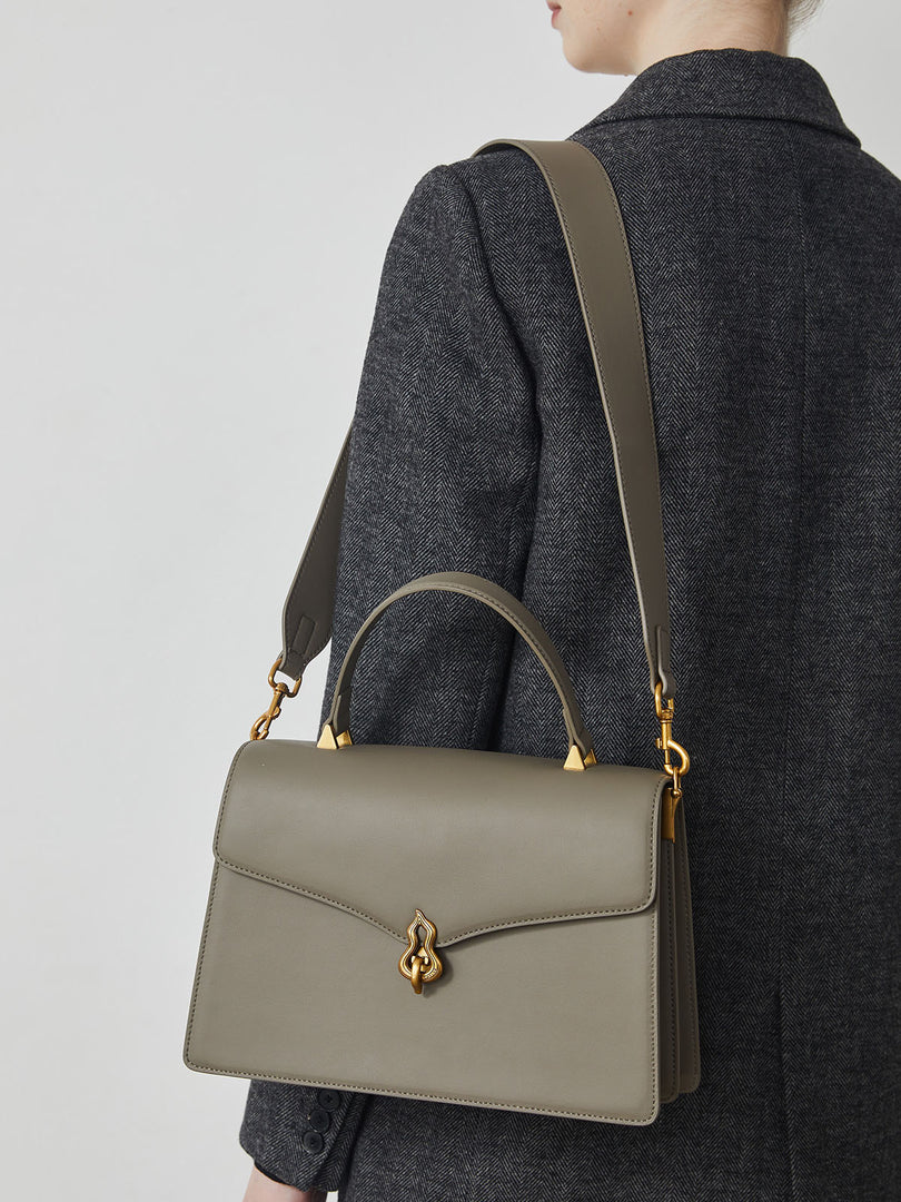 Smting | top handle flap bag with Hulu Lock