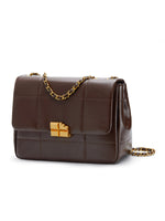 Load image into Gallery viewer, Smting | Chocolate Lock quilted golden chain bag
